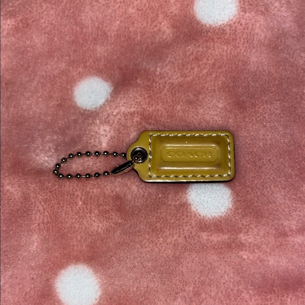 Coach Mustard Yellow Small Patented Leather Bag Hang Tag